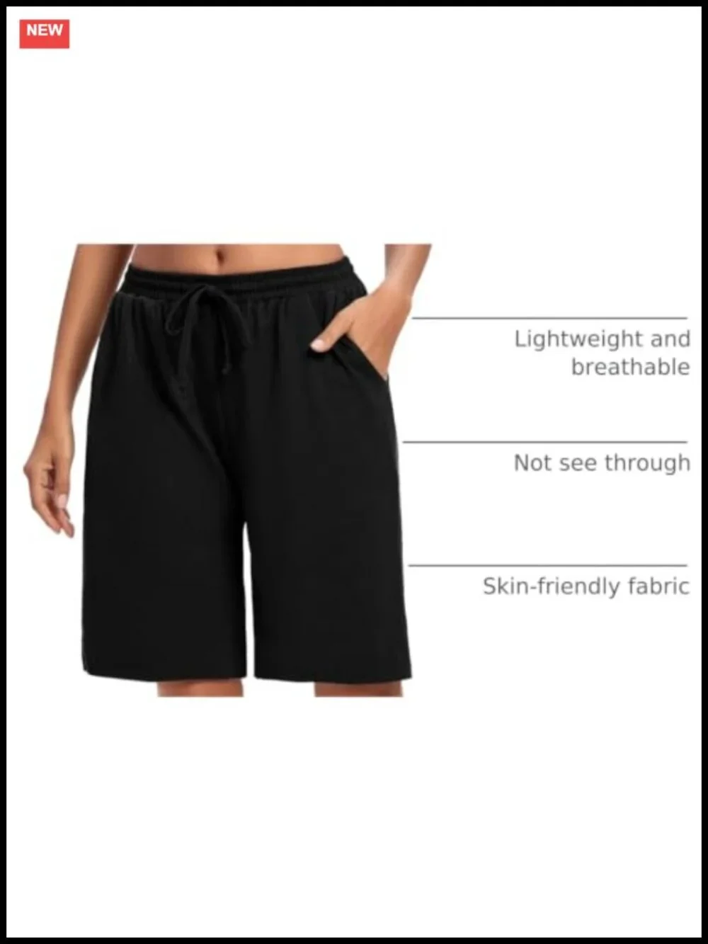 Women's Bermuda Shorts with Pockets Loose Athletic Lounge Yoga Running Casual